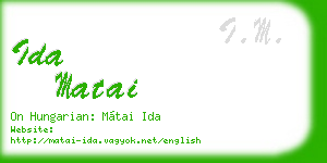 ida matai business card
